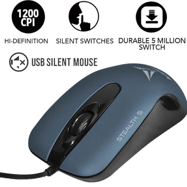 ALCATROZ USB SILENT MOUSE STEALTH 5 M.BLUE