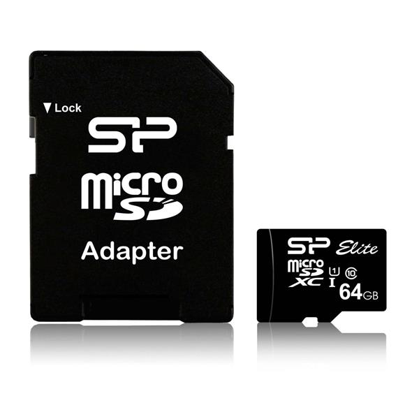 SILICON POWER ELITE UHS-I   64GB MICROSDXC AD. SP064GBSTHBU1V10SP