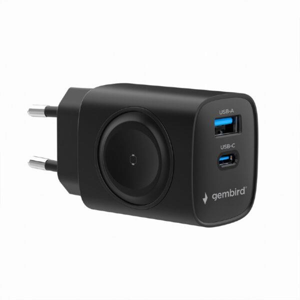 GEMBIRD 2IN1 20W APPLE WATCH & PHONE FAST CHARGER BLACK