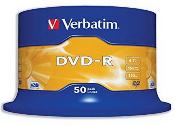 VERBATIM DVD-R 16X 4.7GB CB VERB 50ST