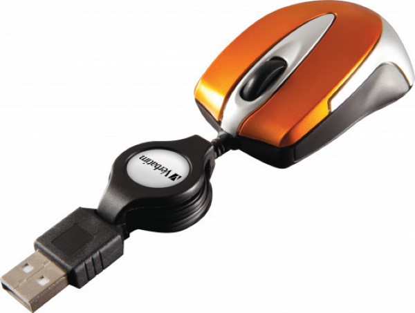 VERBATIM GO MINI OPTICAL TRAVEL MOUSE VOLCANIC ORANGE