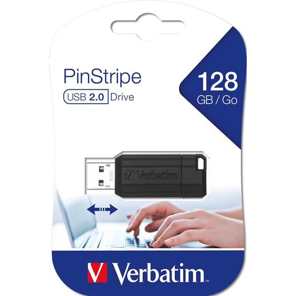 VERBATIM STORE N GO PINSTRIPE USB 2.0 / BLACK            128GB