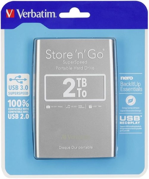 VERBATIM STORE N GO 2,5      2TB USB 3.0 SILVER