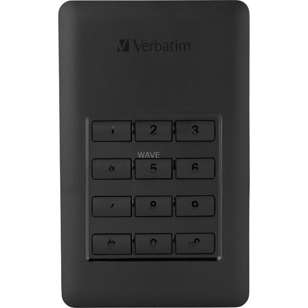 VERBATIM STORE 'N' GO SECURE PORTABLE 2 TB HARD DRIVE BLACK - SILVER, USB 3.1 GEN1