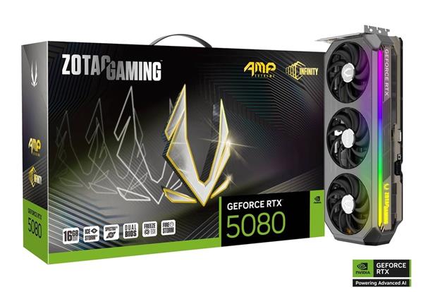 VGA ZOTAC GeForce® RTX 5080 16GB AMP EXTREME INFINITY