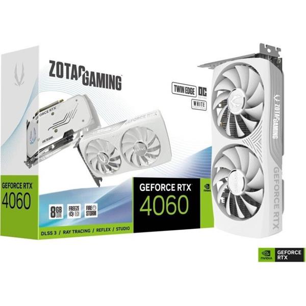 ZOTAC GAMING GEFORCE RTX 4060 8GB TWIN EDGE OC - WHITE EDITION - GRAPHICS CARD - GEFORCE RTX 4060 - 8 GB - WHITE