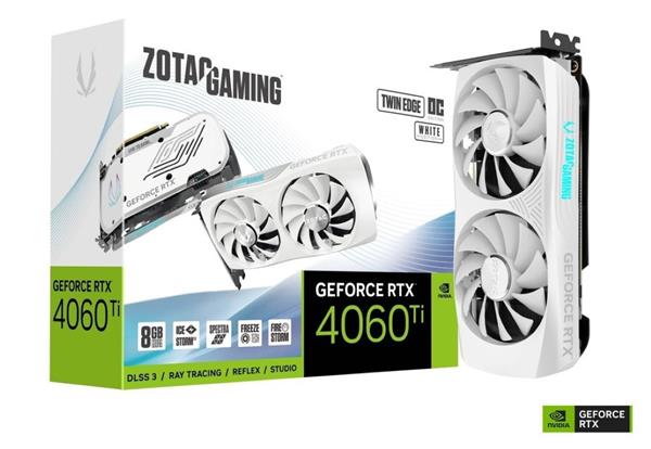 ZOTAC GAMING GEFORCE RTX 4060 TI TWIN EDGE OC - WHITE EDITION - GRAPHICS CARD - GEFORCE RTX 4060 TI - 8 GB - WHITE