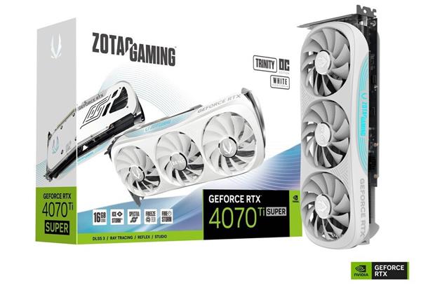 VGA ZOTAC GeForce® RTX 4070 TI SUPER 16GB Trinity OC White Edition